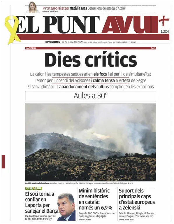 T'expliquem les portades dels diaris del territori d'aquest 17 de juny