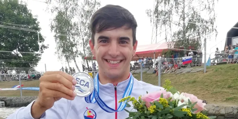 Miquel Travé, subcampió d'Europa U23 d'eslàlom en K1 masculí