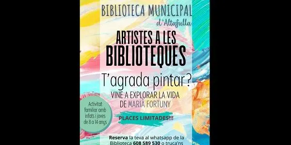 La Biblioteca d’Altafulla convida infants i joves a expressar les seves inquietuds artístiques, en un taller el pròxim 5 de novembre