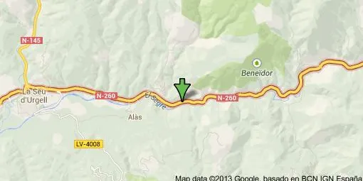 Un home de 89 anys, ferit en un accident a la N-260, a la cruïlla d'Estamariu