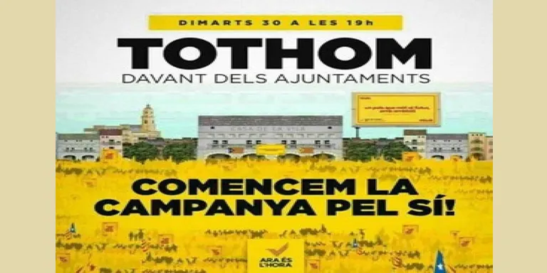 L’ANC d’Altafulla es concentrarà aquest dimarts a les 19h davant de l’Ajuntament en el marc de la campanya unitària ‘Ara és l’hora’