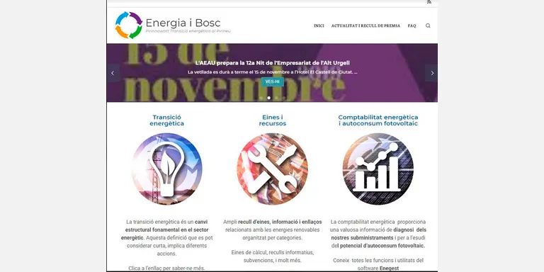 El projecte Pirinnowa’tt posa en marxa el web energiaibosc.com