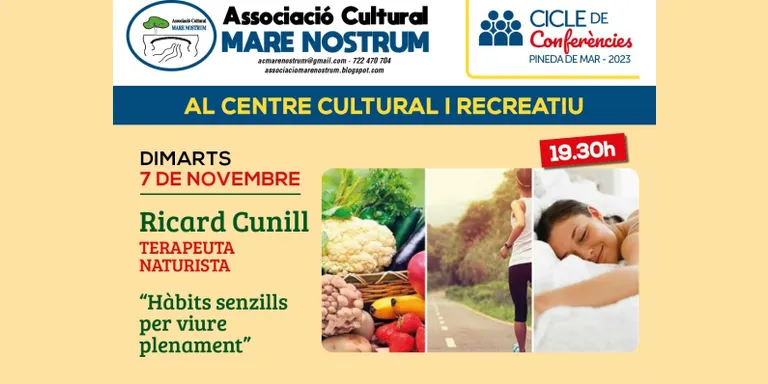 El terapeuta naturista Ricard Cunill parlarà d'hàbits saludables