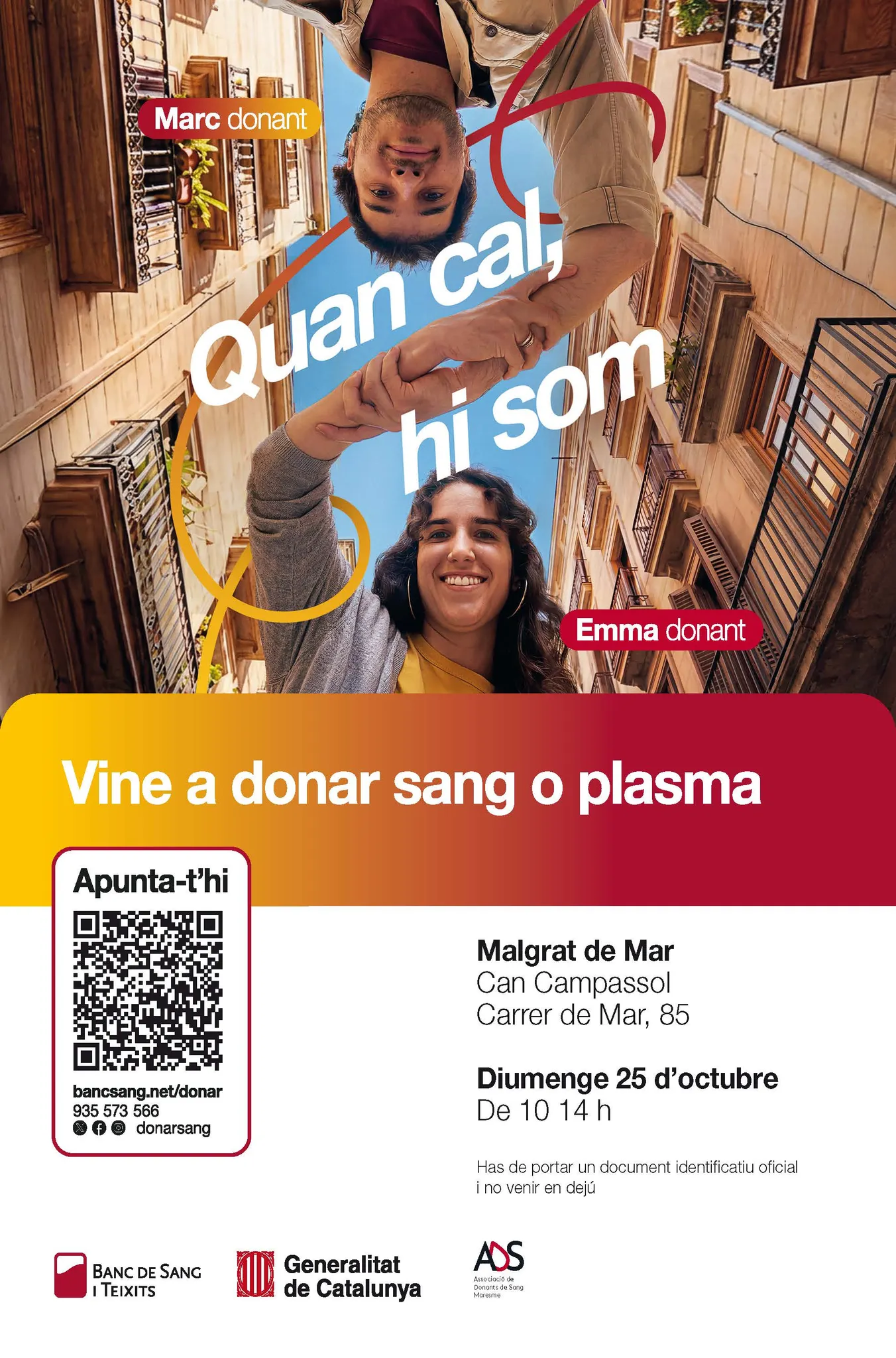 48 inscrits en la campanya de donació de sang o plasma de diumenge