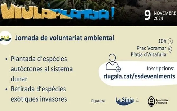Una nova jornada del programa 'Viu la platja' permetrà reforçar el cordó dunar del parc de Voramar d'Altafulla