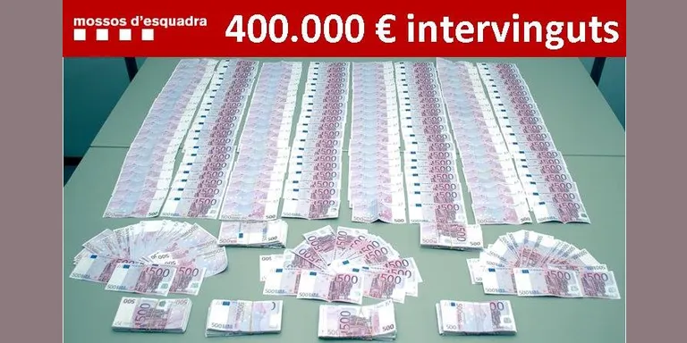Intervinguts 400.000 euros en un cotxe a l'Alt Urgell quan es dirigia a la frontera amb Andorra