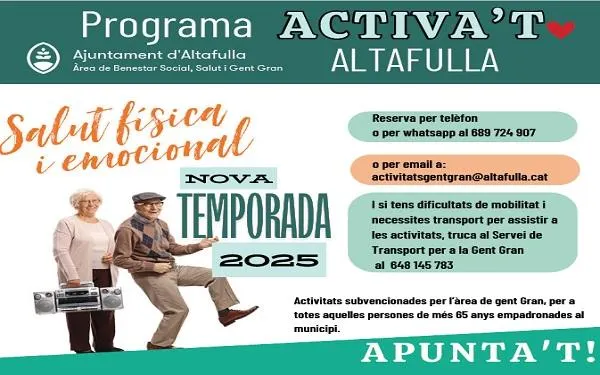 Inici de la segona part de la temporada del programa ‘Gent Gran Activa d’Altafulla’