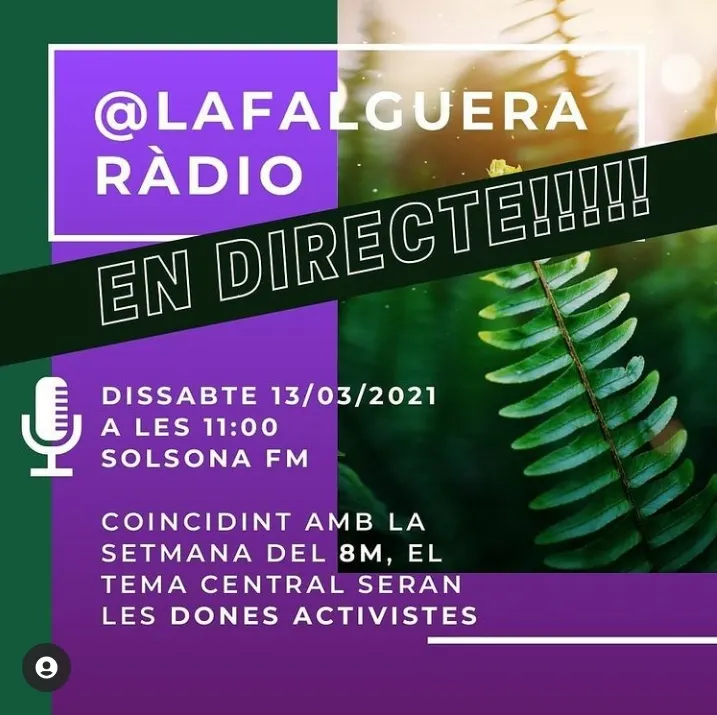 La Falguera s'emet en directe aquest dissabte per commemorar el 8M