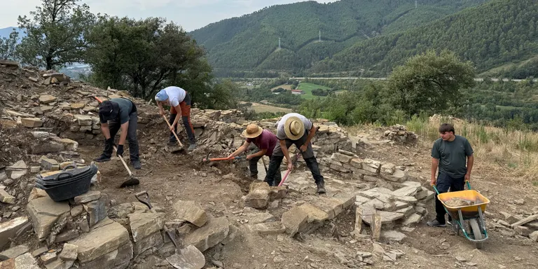 Els arqueòlegs arriben als nivells de fonamentació de l'antiga Pobla de Segur que ajudaran a datar els habitatges