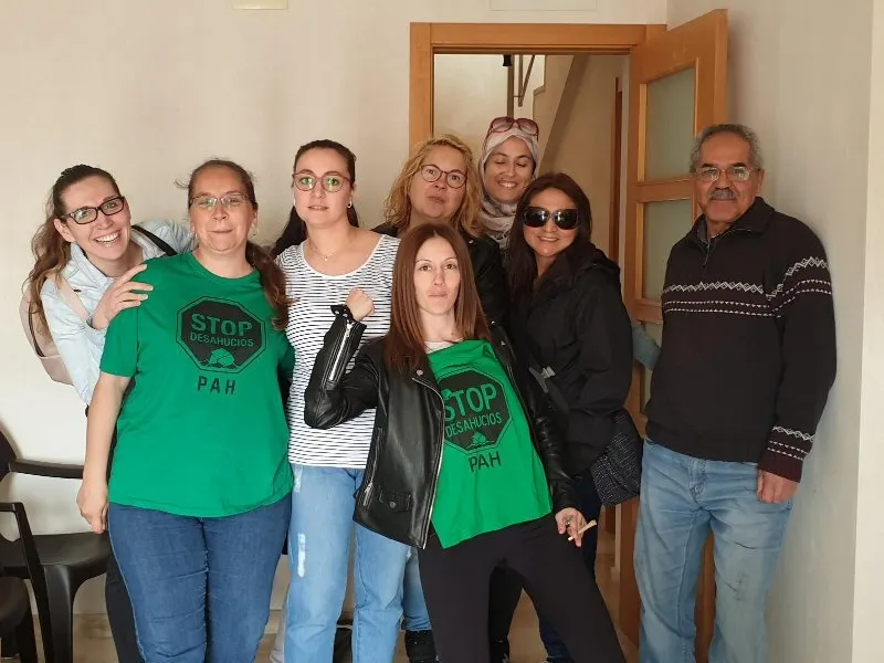 Un dels moments de la tancada. Foto: PAH Rubí