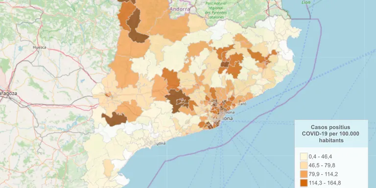 Salut posa en marxa un mapa interactiu amb el detall de l'evolució del coronavirus
