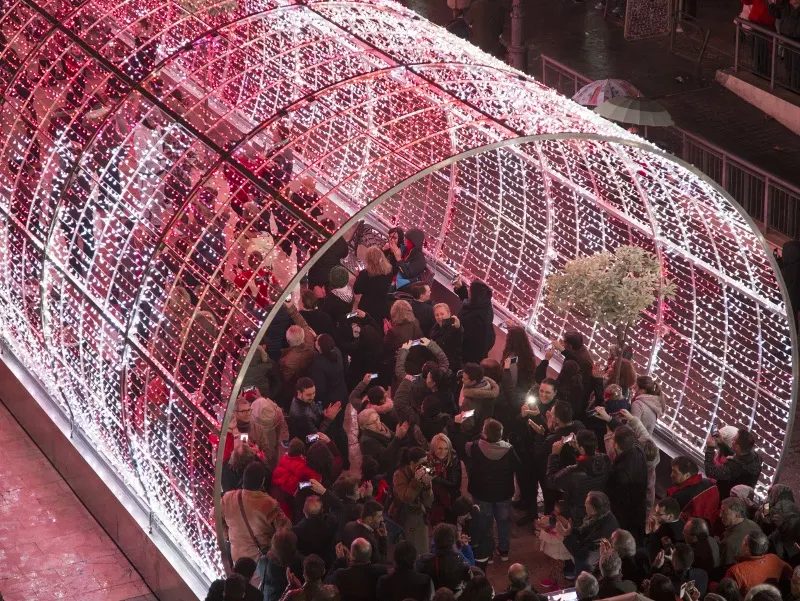 Així quedarà la instal.lació de l'Illa de la Llum un cop s'hagi instal.lat. Foto: Iluminaciones Xim