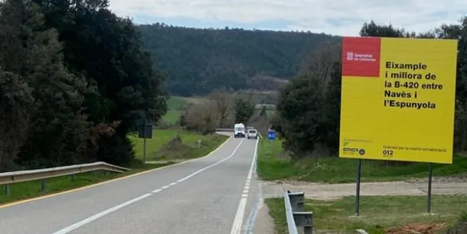 Comencen les obres de condicionament de la carretera B-420 entre Navès i l'Espunyola