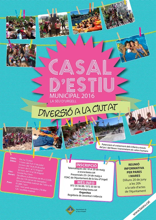 S'obren les inscripcions per al Casal Municipal d'Estiu de la Seu