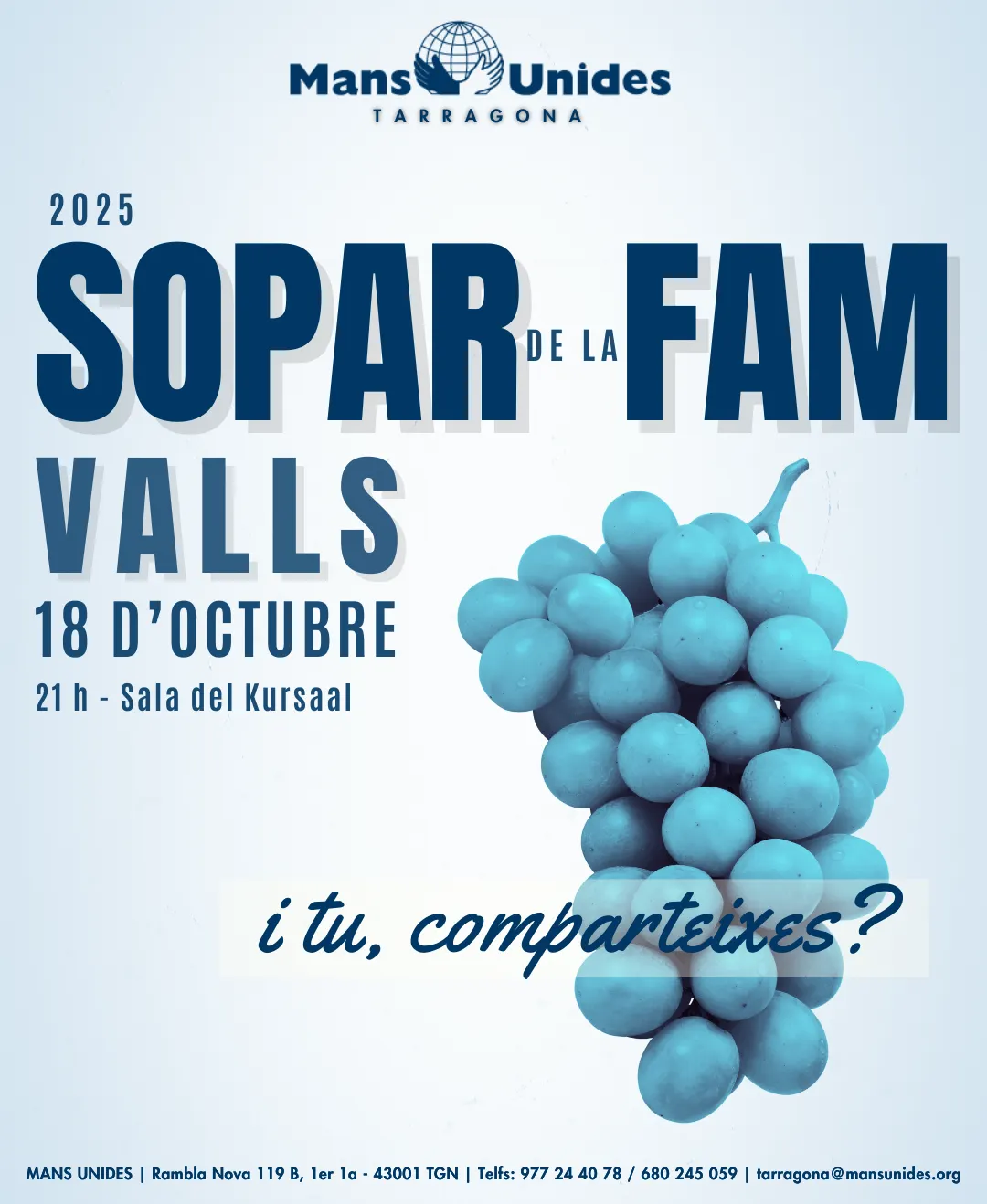 Torna el Sopar de la Fam a benefici de Mans Unides