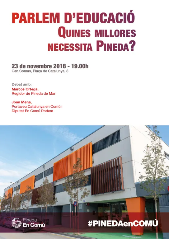 Pineda en Comú organitza un acte per parlar d'eduació