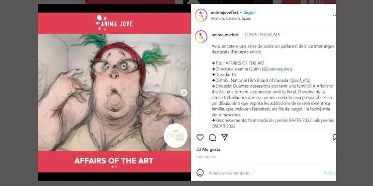 El cartell del Festival Ànima Jove d'Altafulla inclou dos curts nominats als Oscar i quatre als Goya