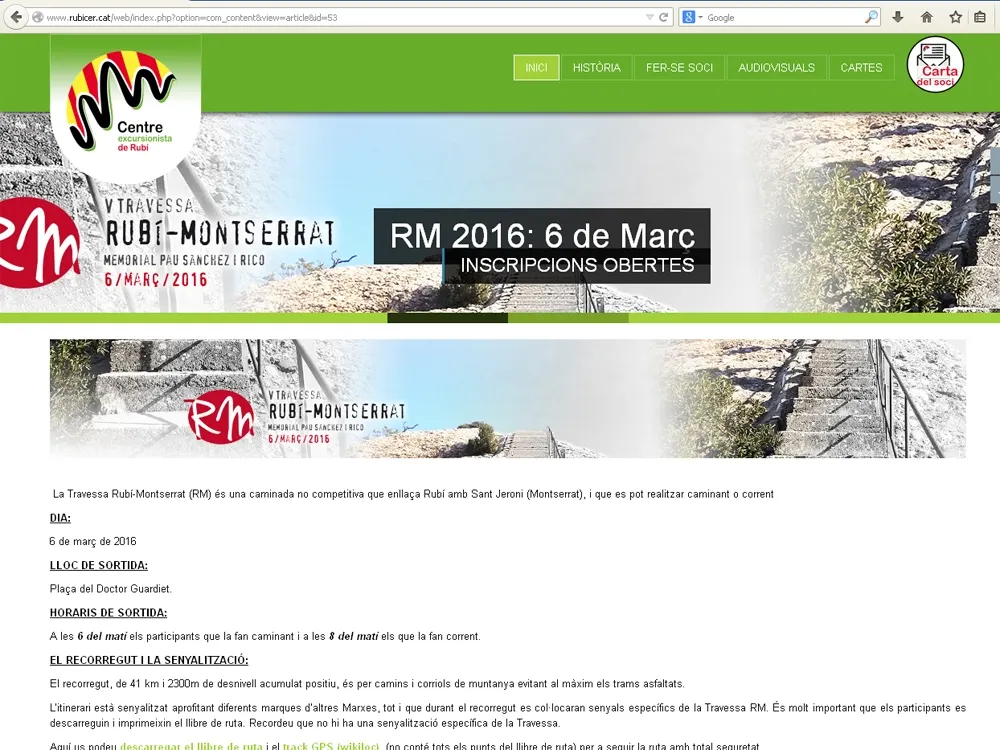 A la web del CER ja es publicita la inscripció a la travessa