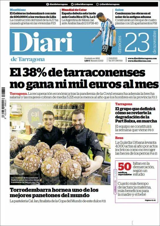 Consulta les portades dels diaris d'aquest 23 de novembre