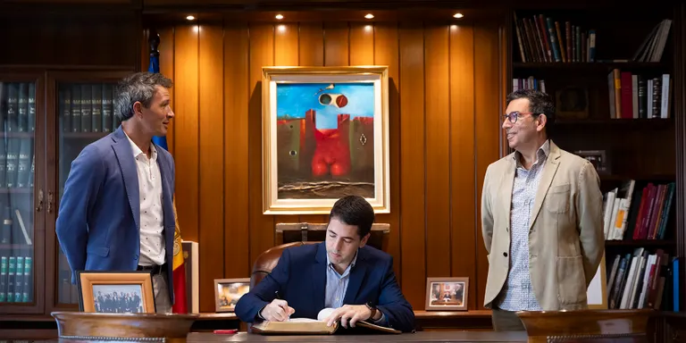 Reunió de Joan Barrera amb els cònsols major i menor d'Andorra la Vella