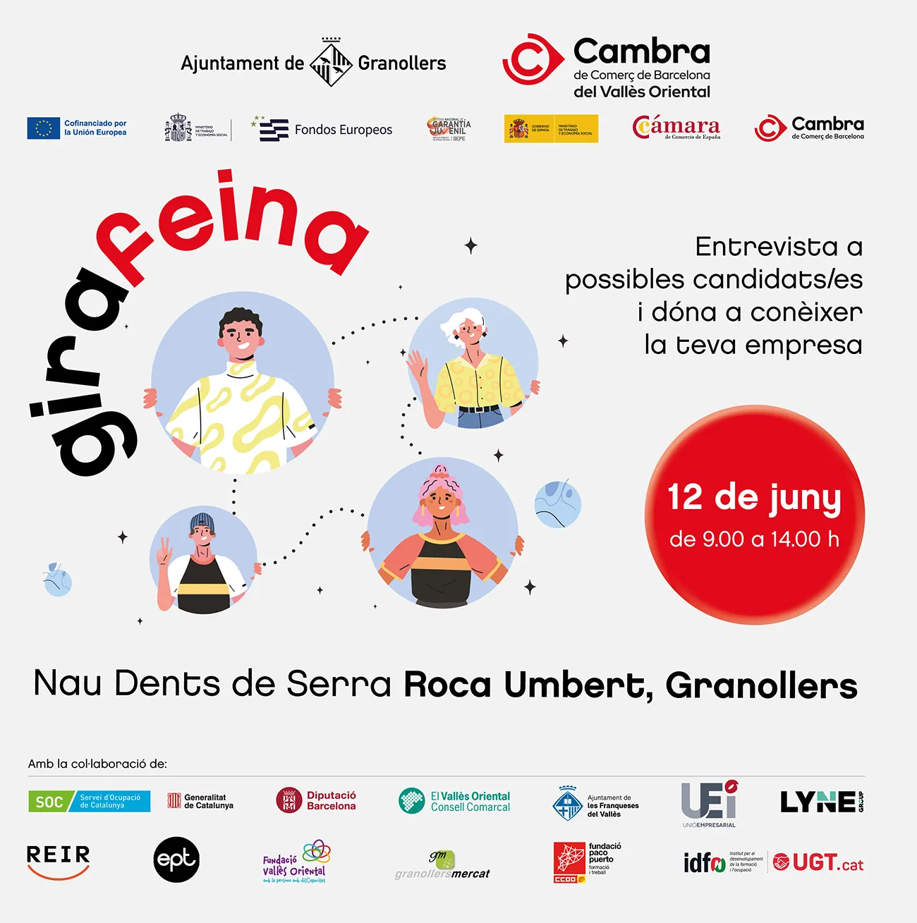 La fira “GiraFeina” que es farà el 12 de juny a Granollers, oferirà més de 250 ofertes de treball