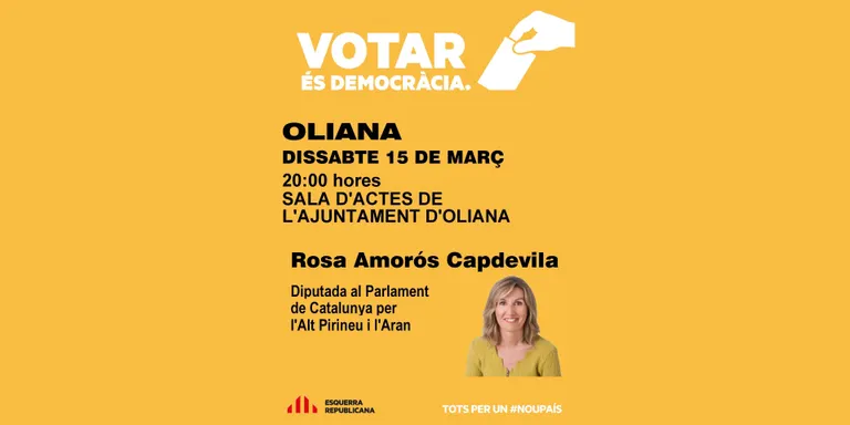Rosa Amorós presenta a Oliana la campanya 'Votar és democràcia'