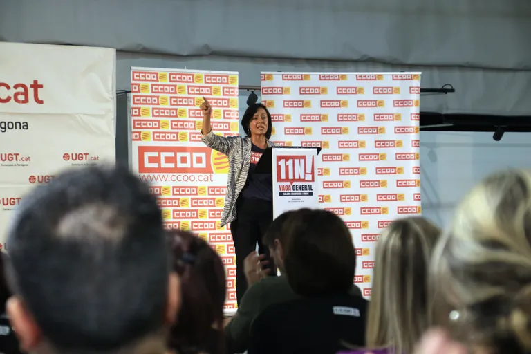 La secretària general de CCOO de Catalunya assegura que l'11-N transcorrerà "sense violència" i amb "normalitat"