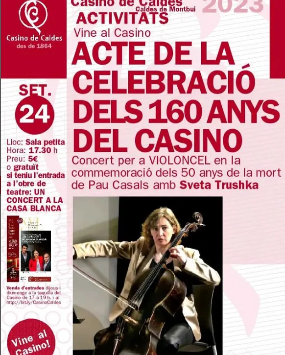 El Casino encetarà els actes del 160è aniversari amb un concert i una obra de teatre centrats en la figura de Pau Casals