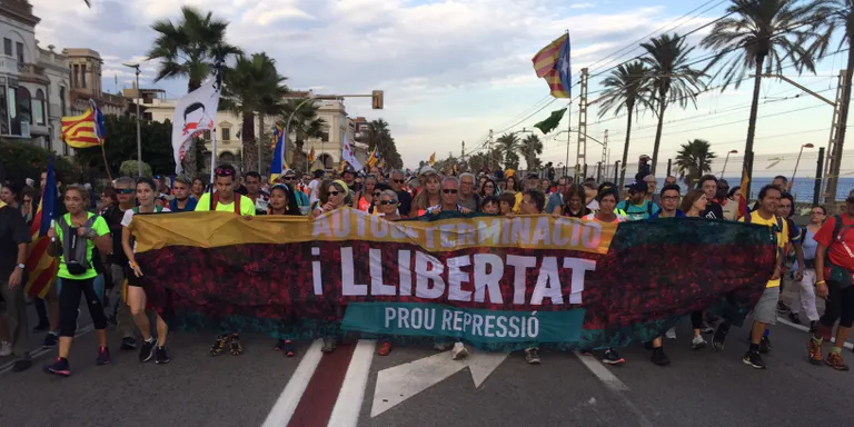 Multitudinària Marxa per la Llibertat al seu pas per Vilassar