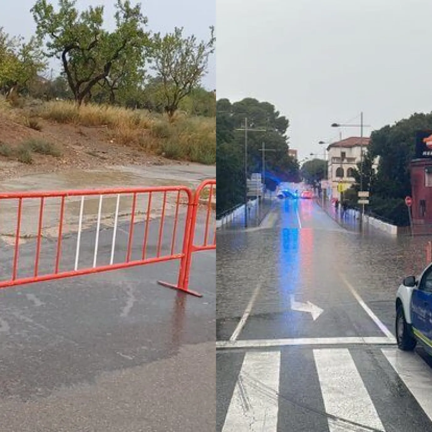 Afectacions per la pluja a la carretera de Montblanc i la partida de Baiona