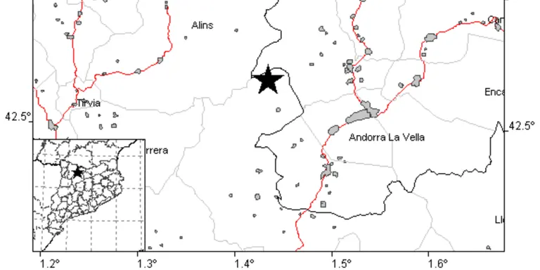 Terratrèmol de magnitud 3,8 amb epicentre a l'Alt Urgell, altament percebut i sense danys