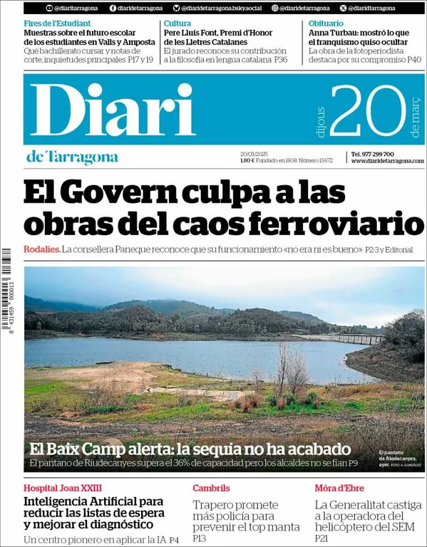 Cop d'ull als diaris d'aquest dijous 20 de març