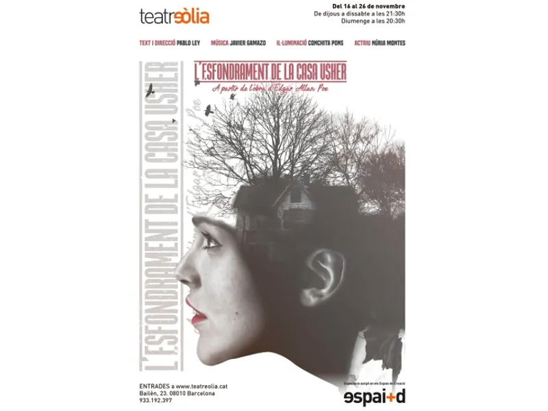Us convidem a veure “L’esfondrament de la casa Usher” al Teatre Eòlia de Barcelona