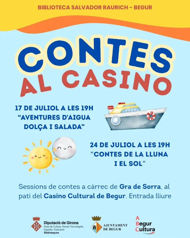 La Biblioteca Salvador Raurich - Begur programa 4 sessions de contes aquest estiu