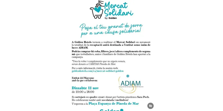 Mercat solidari amb venda de productes de segona mà a benefici d'ADIAM
