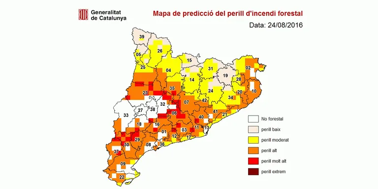 Protecció Civil demana extremar les precaucions davant l'elevat risc d'incendi forestal