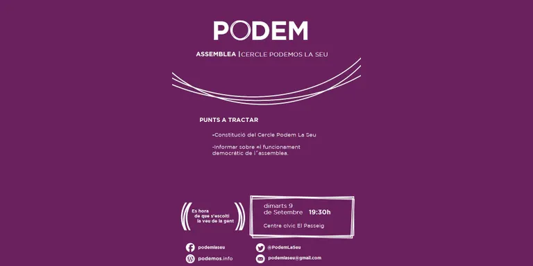Assemblea de constitució del Cercle Podem La Seu