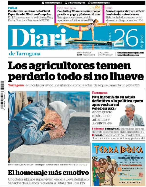 Consulta les portades dels diaris d'aquest 26 de juliol