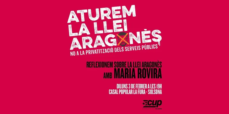 La CUP porta a Solsona el debat contra la Llei Aragonès