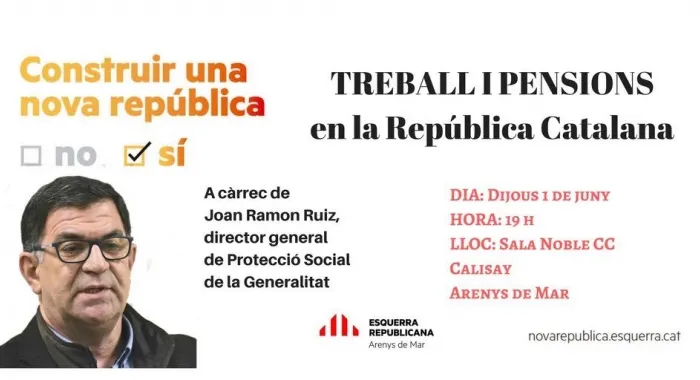 ERC ha programat una xerrada sobre 'El treball i les Pensions'