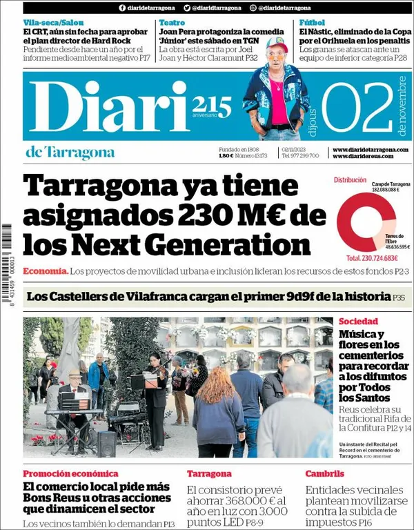 Cop d'ull als diaris d'aquest dijous 2 de novembre