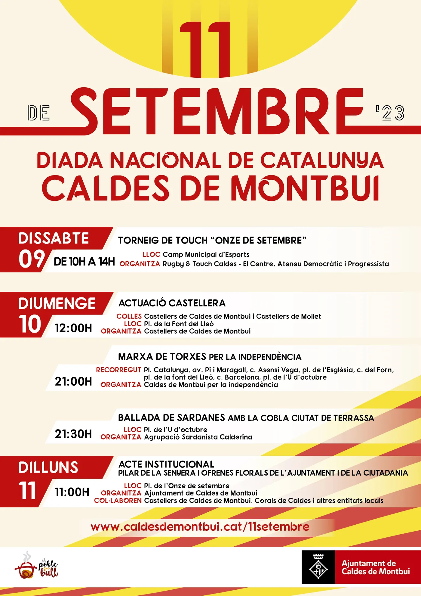 Les entitats cíviques i culturals tornen a protagonitzar el gruix de la celebració de la Diada a Caldes