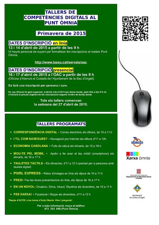 Nova oferta de tallers al Punt Òmnia de la Seu