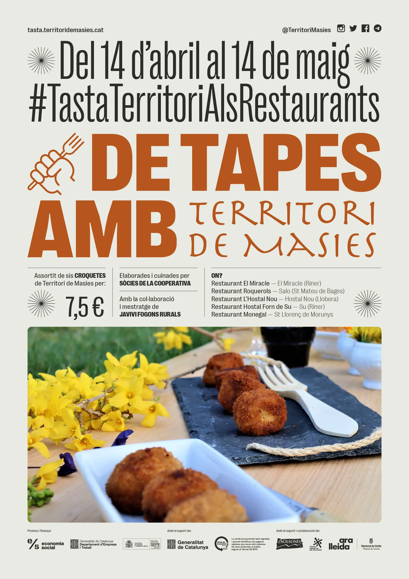Territori de Masies estreny llaços amb els restaurants de la zona promocionant les croquetes de la cooperativa
