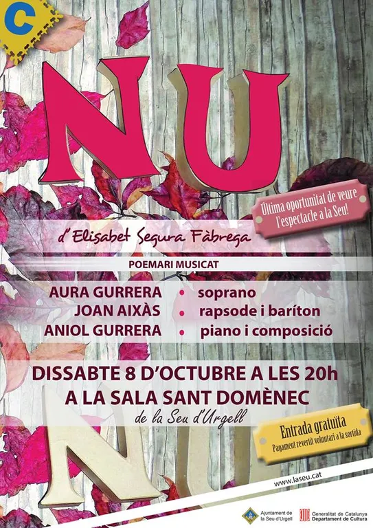 Nova posada en escena del poemari musicat 'Nu', d'Elisabet Segura