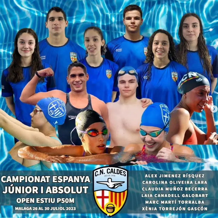 Sis representants del CN Caldes participen als campionats estatals d'estiu absolut i júnior de natació