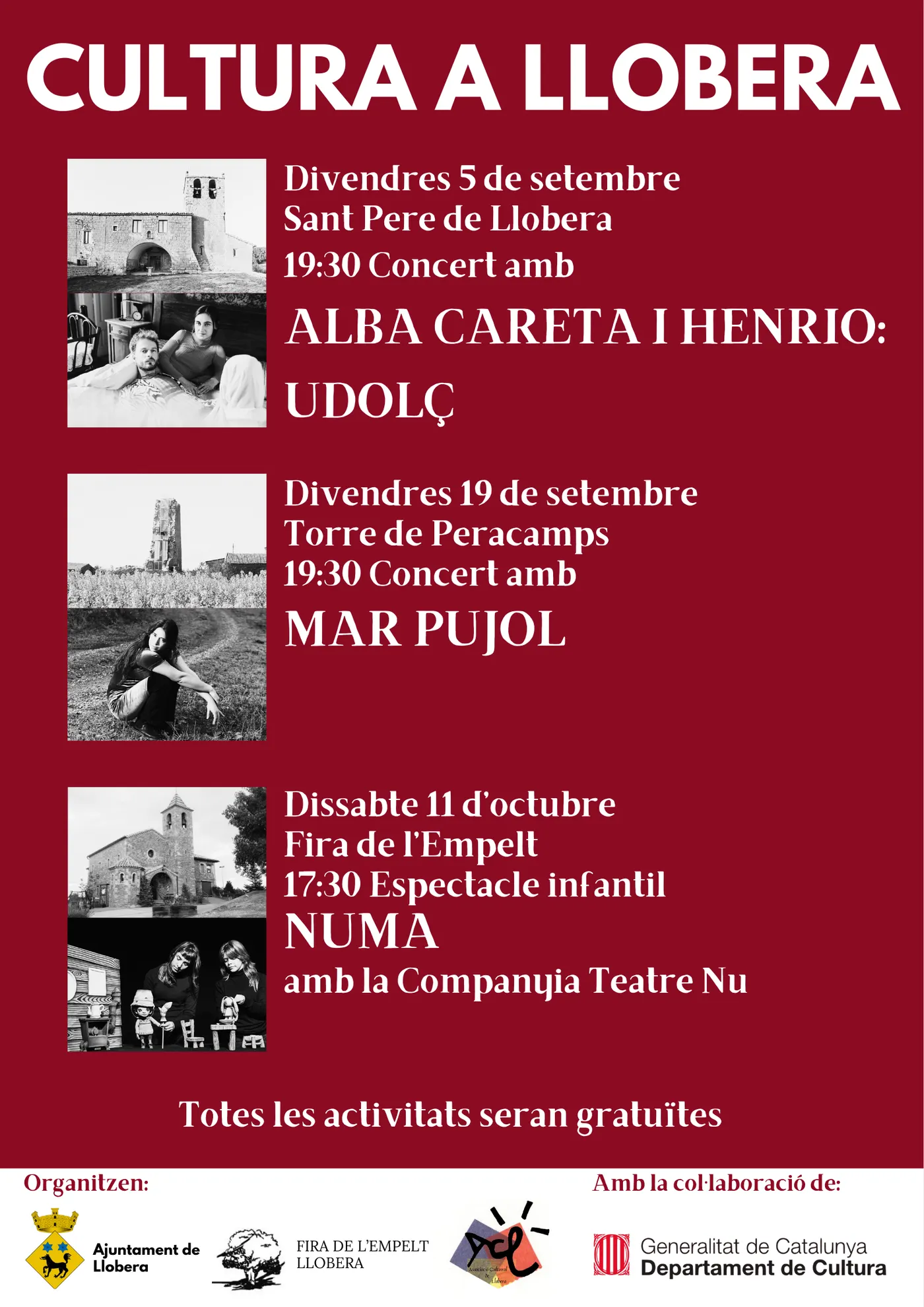 Música i titelles al cicle "Cultura a Llobera", amb tres actuacions en un mes