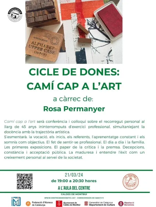 El Cicle de dones de la Universitat Popular continua amb “camí cap a l’art” de Rosa Permanyer