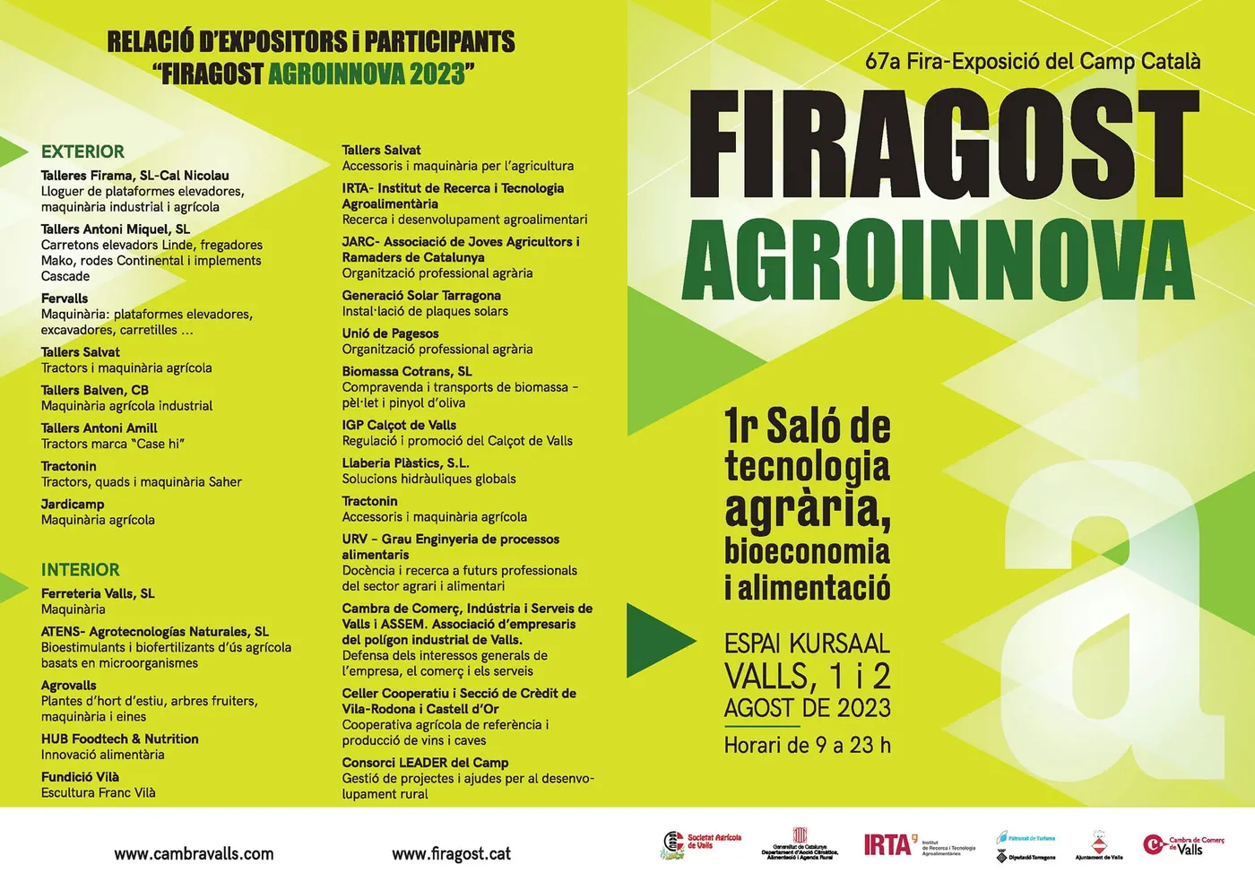 El sector agrari i alimentari tindrà el seu espai a la Firagost amb l’Agroinnova