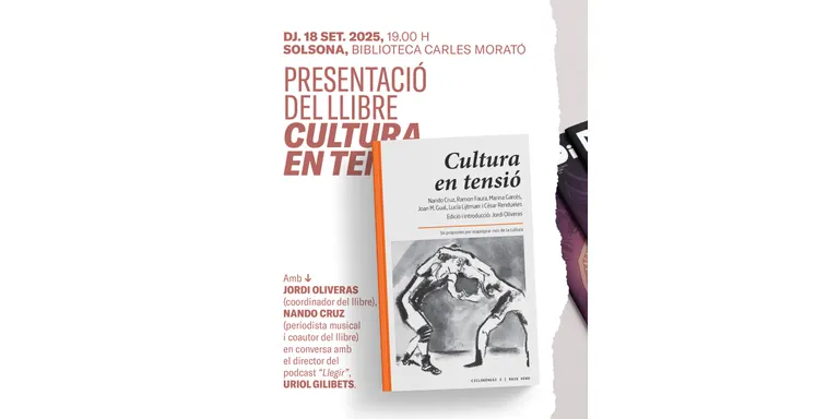 La biblioteca acollirà dijous la presentació del llibre coral "La cultura en tensió. Sis propostes per reapropiar-nos de la cultura"